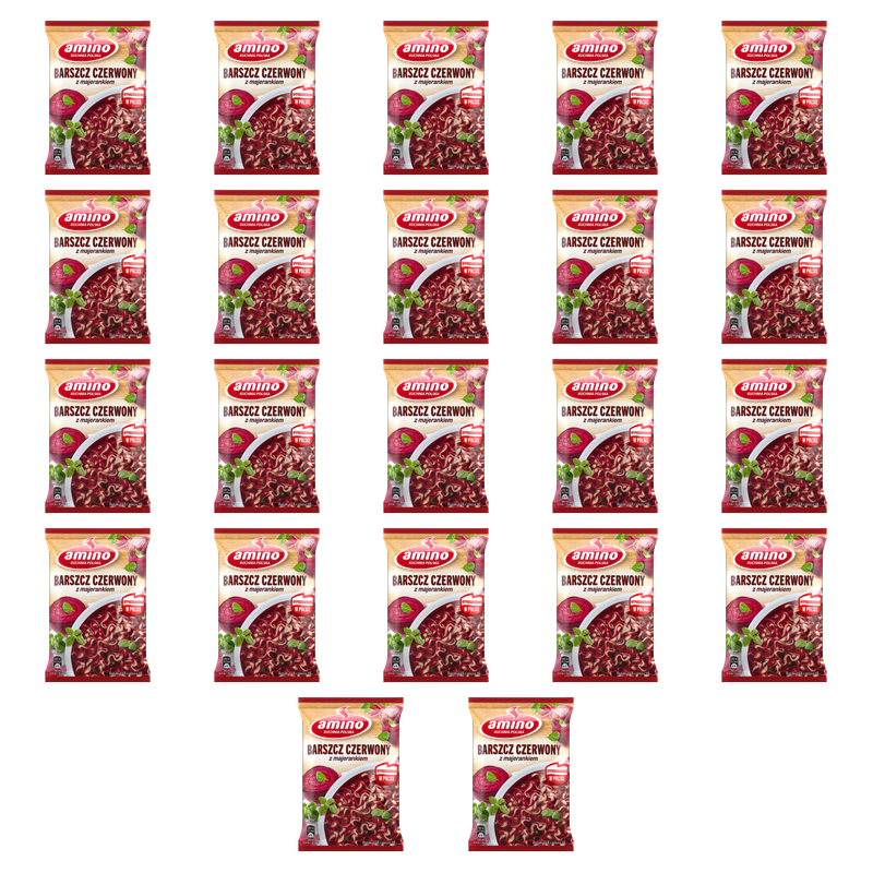 Amino Zupa błyskawiczna barszcz czerwony z majerankiem 66 g X22